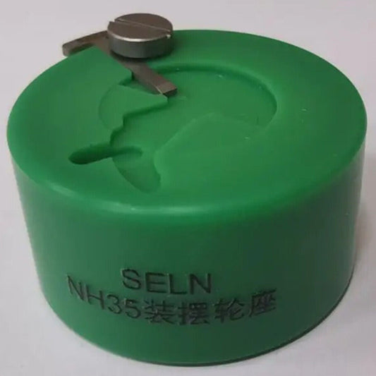 30mm green watch balance wheel remover tool for NH35 movement, secure watch part holder