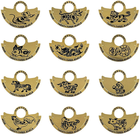 Zodiac golden rotor overlay for NH35 NH36 automatic watch movement enhancing durability and style.