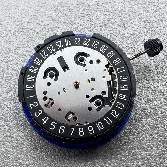 ETA G10.212 quartz watch movement with black dial, three hands, date at 6, replacement for G10.211.