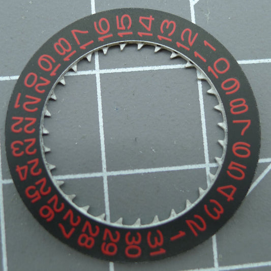Red font date disk wheel on black background for NH35 watch movement.