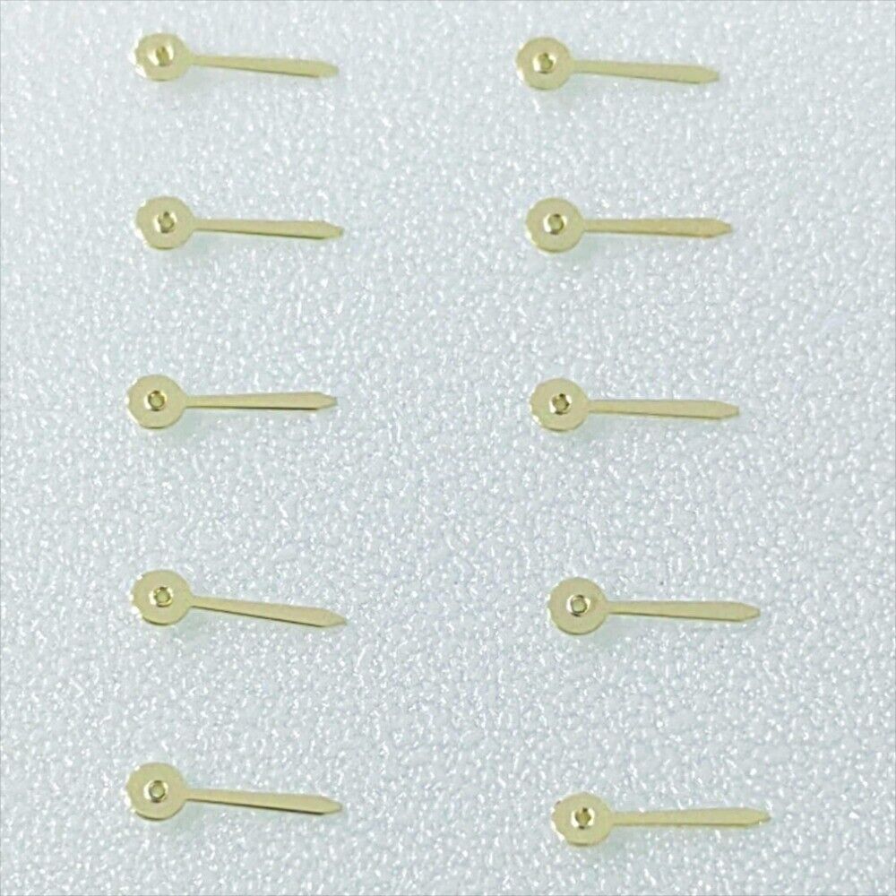 Set of 10 golden 4mm small second hands for Miyota OS10 OS20 watch movements.