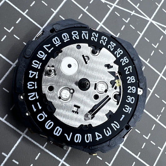 Seiko 7T62A quartz movement close-up, precise timekeeping for watch accessories.
