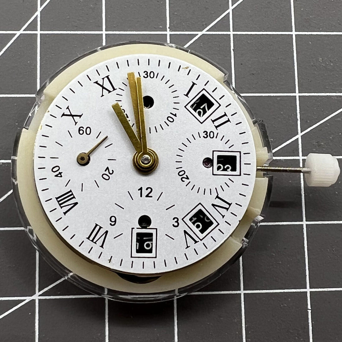 Asia Made 7750 GMT watch with 3 hands and small second at 9, automatic mechanical movement by Asia Made.