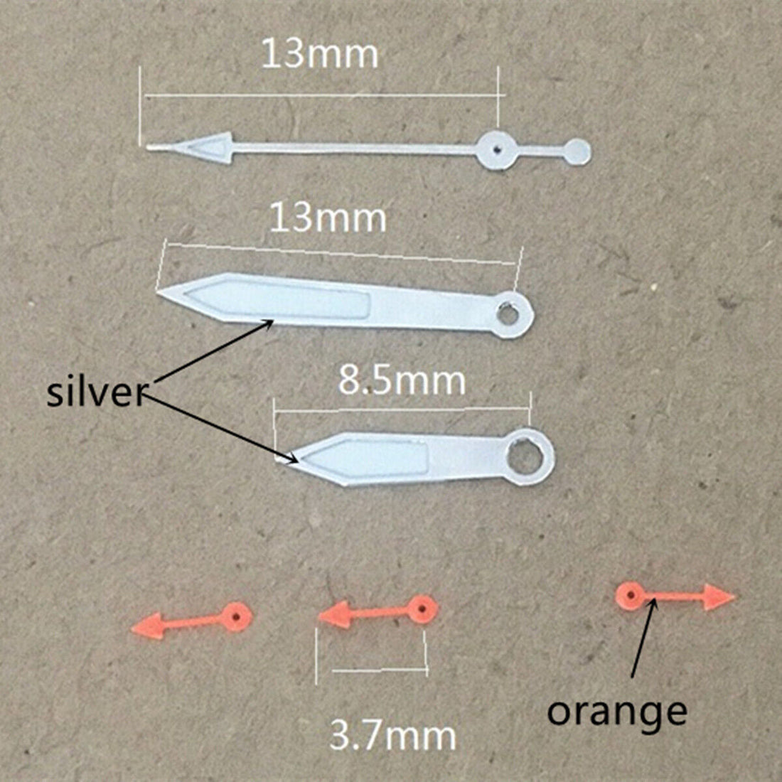 Orange small second hand for Miyota OS10 OS20 OS60 OS80 watches, 13mm length, precise fit.