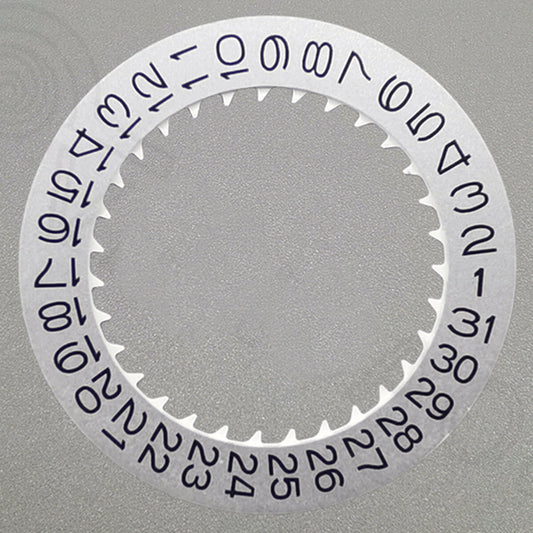 Vintage silver date disk wheel for NH36 NH35 watch movement, crown position 3.8/3 precision part