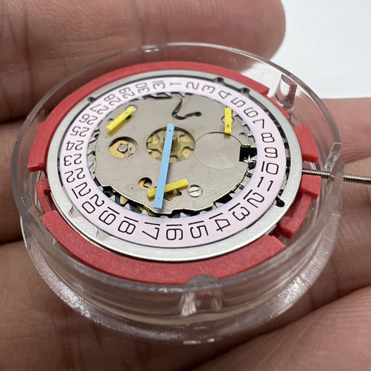 ISA 8181 Swiss quartz watch movement with single calendar and multifunction features for precise timekeeping.