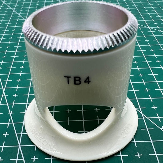 Swiss Bergeon 2611-TB-4 loupe with 2.5x magnification, ideal for watch accessory inspection and detailed work.