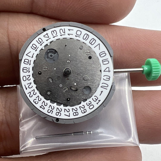 Miyota FS16 quartz watch movement with date window at 3 and 6, precision Japan-made mechanism.