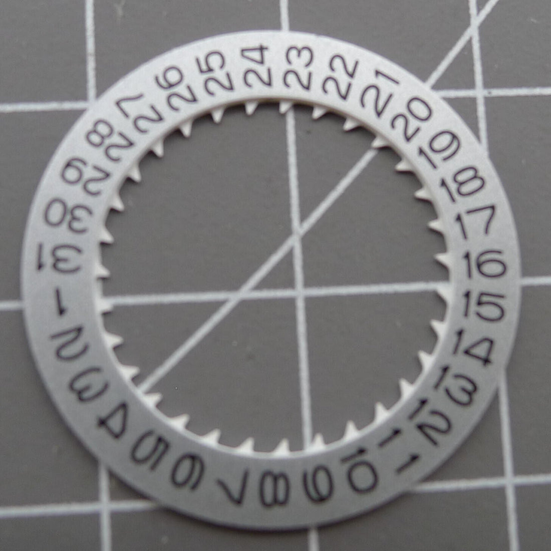 Vintage silver date disk wheel for NH36 NH35 watch movement, crown position 3.8 accessory.