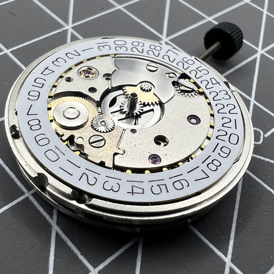 Silver SW200-1 automatic watch movement by ETA, high-precision mechanical replacement part.