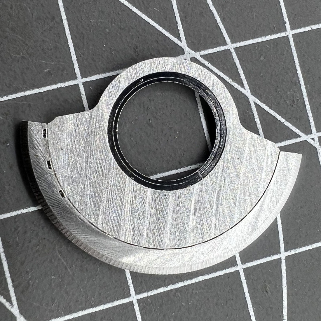 Silver rotor oscillating weight for ETA 2892 movement, precision replacement spare part.