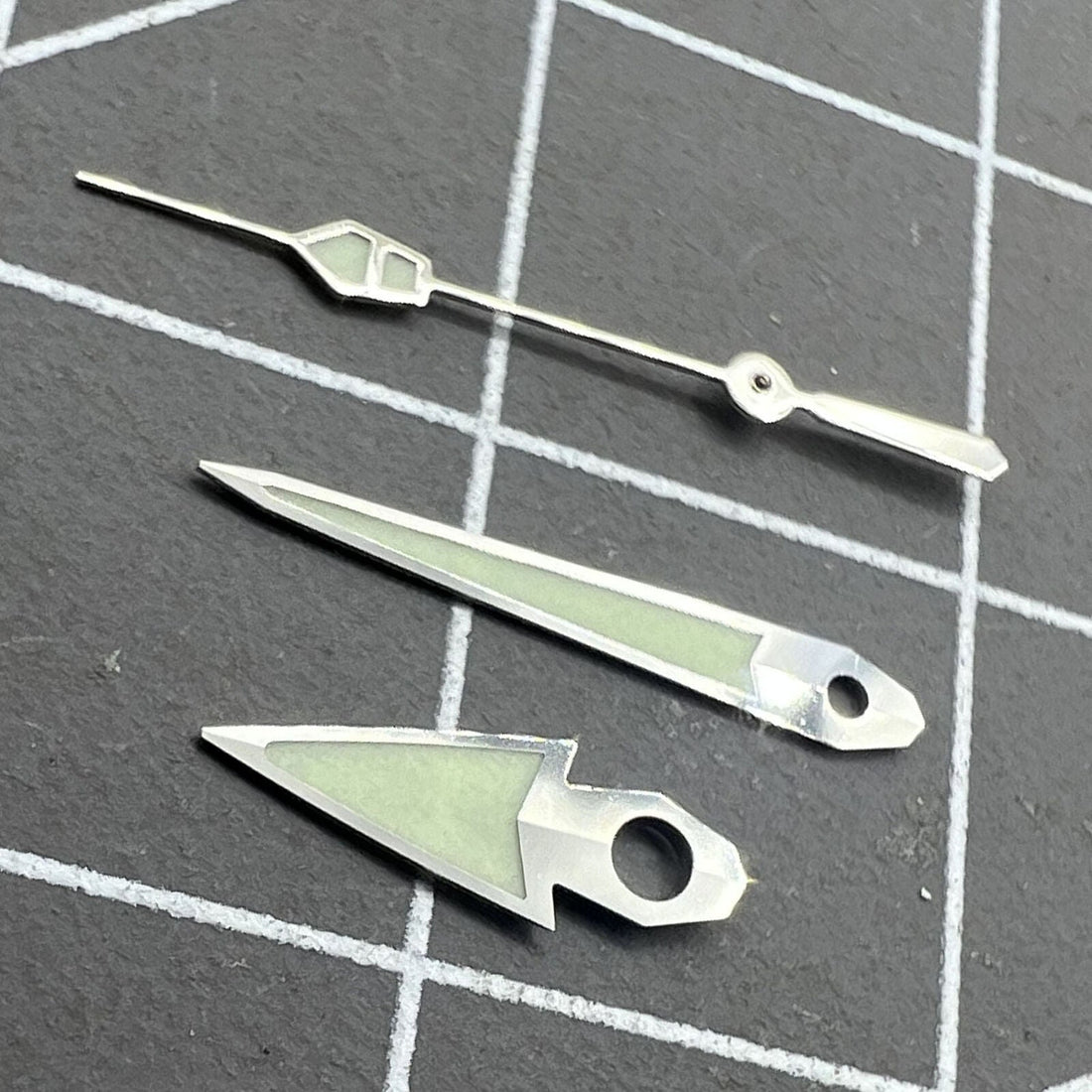 Silver C3 green luminous watch hands set for NH35/36/4R/6R movement
