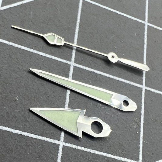 Silver C3 green luminous watch hands set for NH35/36/4R/6R movement