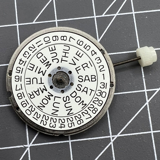 Swiss Made ETA 955.124 quartz day-date watch movement for precise timekeeping and reliable performance.