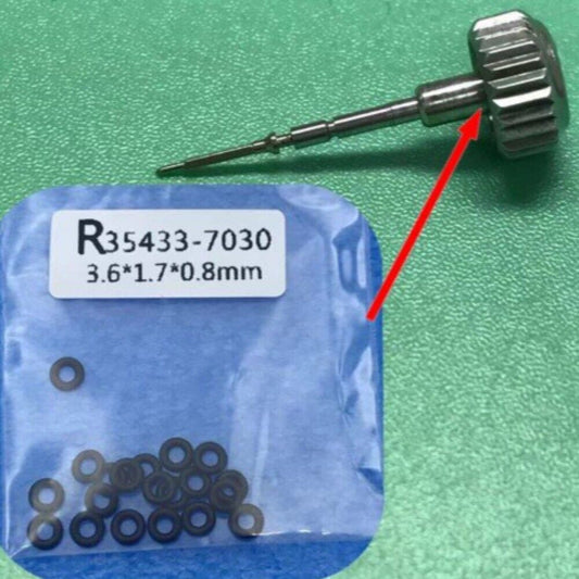 1. Set of 10 RLX Submariner watch crown gasket washers, 3.6x1.7x0.8mm O-rings for water resistance  