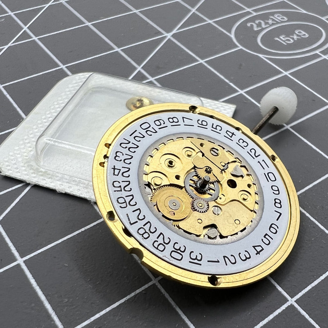 1. ETA 255.411 quartz watch movement with 3 hands, ideal for precise timekeeping and easy replacement.  
