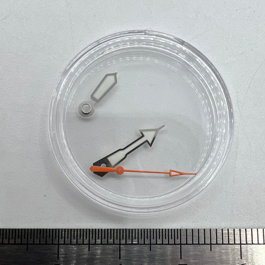Green luminous watch hands for NH35A/NH36A movement, 8x12x13mm, enhancing night-time readability.