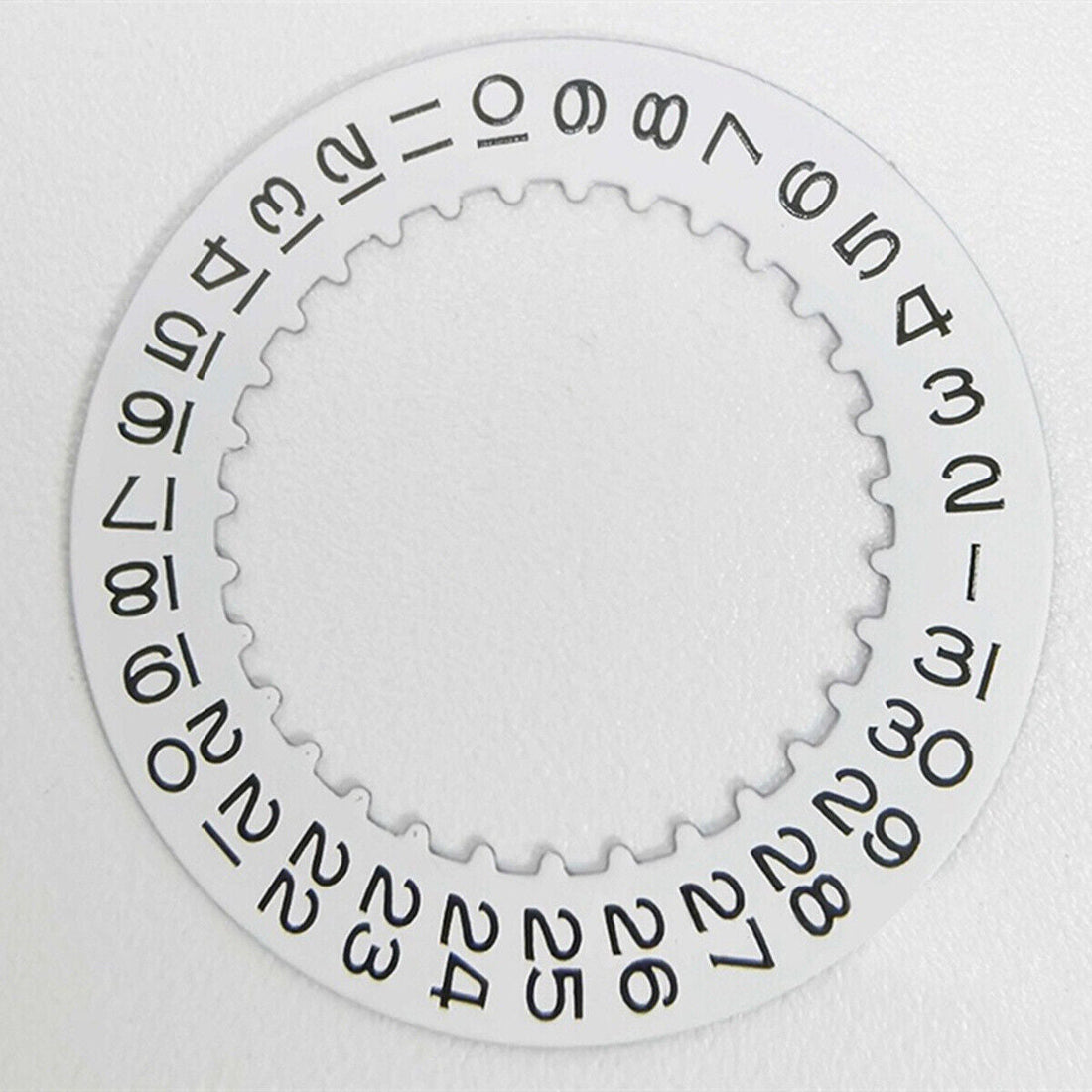 Black date disk wheel for 3135 movement, generic replacement with clear numbers, China made.