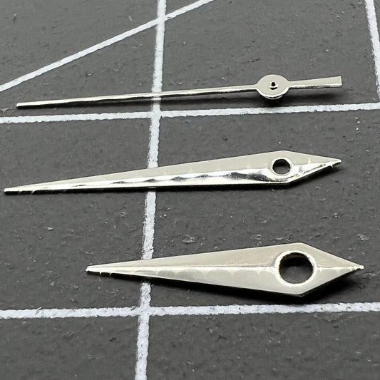 Silver arrow-shaped 11.5mm watch hands by Arrow for Miyota 1M12 Japan quartz movement