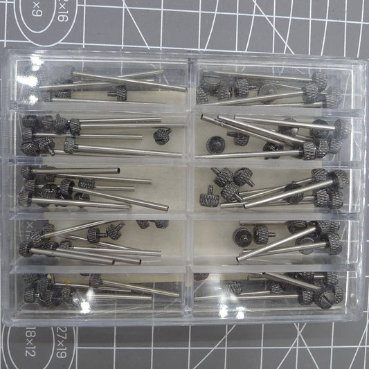 Black stainless steel linen-finished watch spring bars with studs screws, durable watch accessory for secure strap attachment
