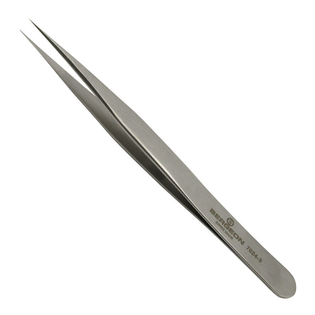 Bergeon 7024-3 anti-magnetic tweezers 120mm for precise Swiss watchmaking tasks