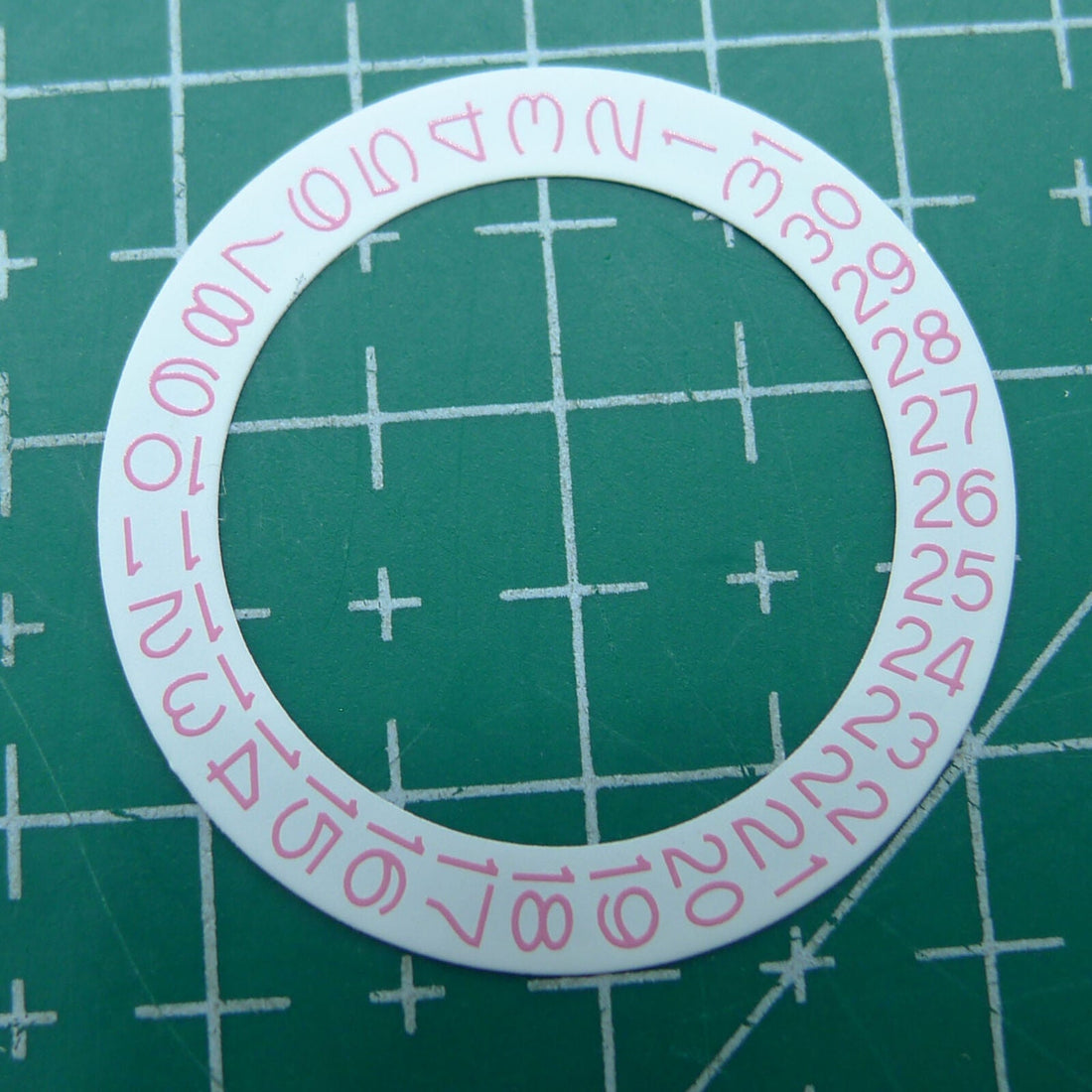 Pink character date wheel for NH35 NH36 watches, white background, wholesale.