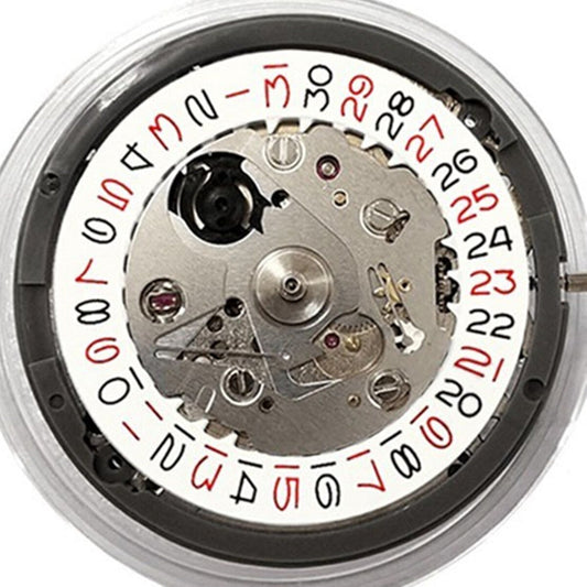 Japan Genuine NH35 automatic watch movement with red odd number dial, precise mechanical timekeeping