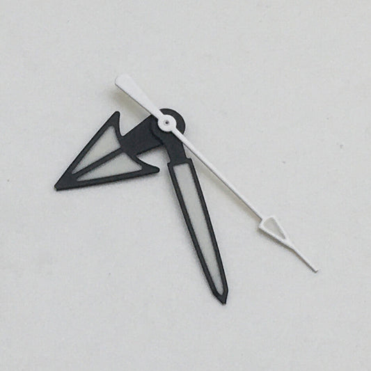 Green luminous watch hands set for NH35A/NH36A movement, size 9.5x14x15mm, model NO18.