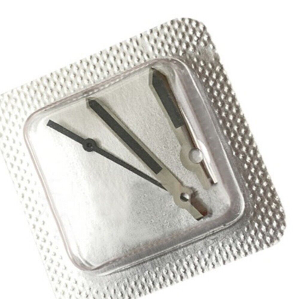 16mm black painted watch hands with silver trim for ETA2836 movement, compatible with M005.4 watch.