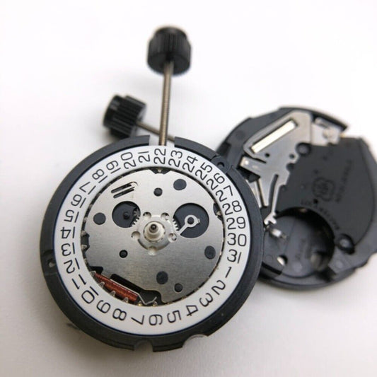 ETA 803.112 Swiss quartz watch with 3 hands and date display, precise Swiss movement by ETA.