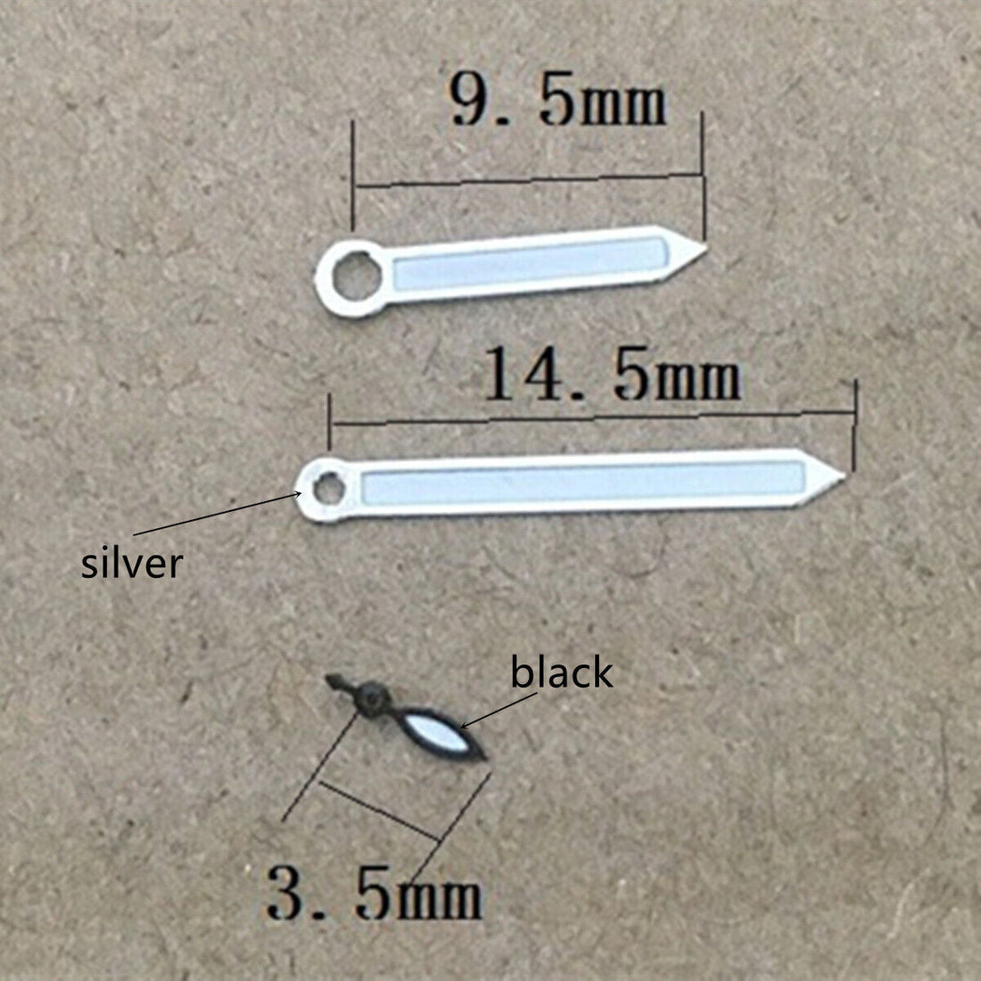 14.5mm silver trim watch hands for Seagull ST6 automatic mechanical movement, precise timekeeping parts.