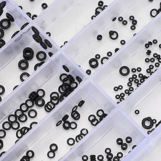 Pack of 500 rubber washer seals for watch crowns, waterproof O-rings, perfect for watch repair.