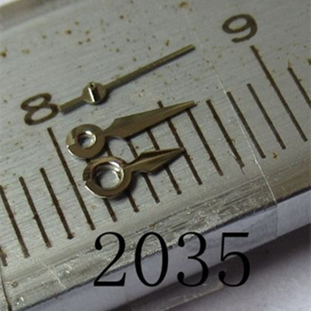 Silver polished 6mm arrow-shaped watch hand by Miyota, designed for precision and style.