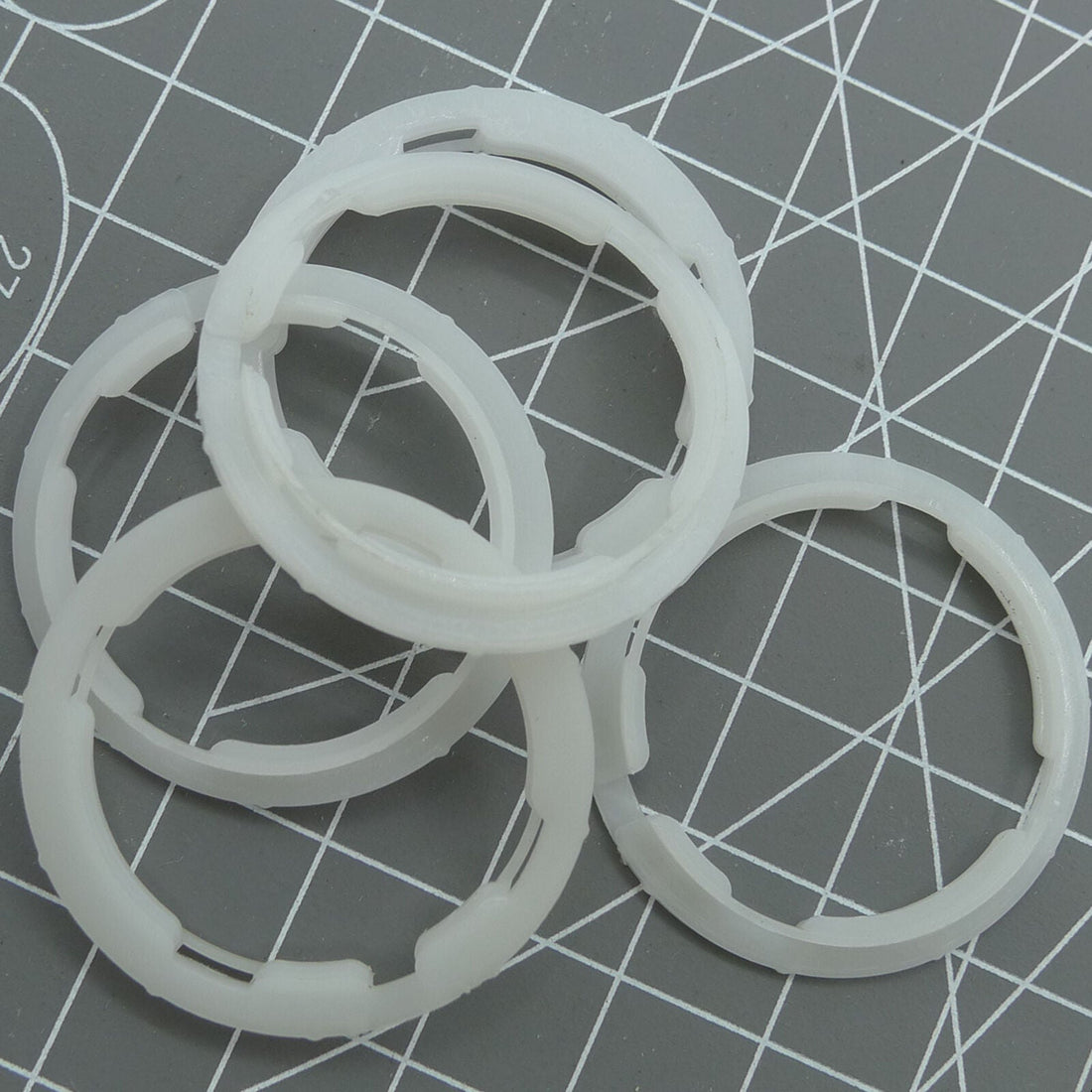 Set of 3 3.9mm plastic spacer rings for ETA 2824/2836 watch movements.