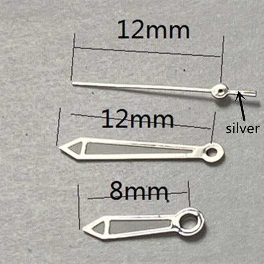12mm green luminous arrow watch hands by Miyota fit models 2315, 2035, 2036, enhancing visibility and style.