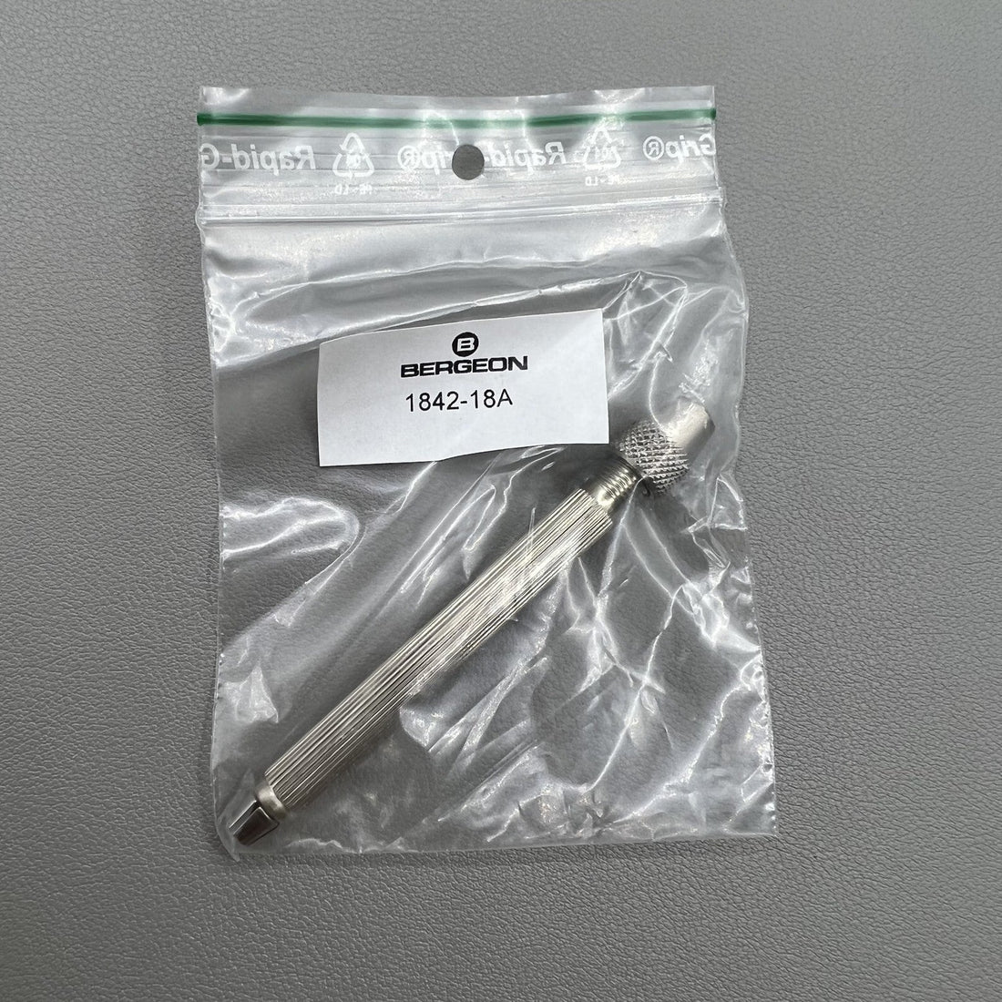 Swiss Pin Vise Bergeon 1842-18A with 2 collets 0-1 mm and 0.8-2 mm for precise watch repairs