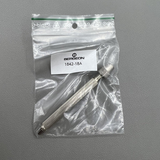 Swiss Pin Vise Bergeon 1842-18A with 2 collets 0-1 mm and 0.8-2 mm for precise watch repairs