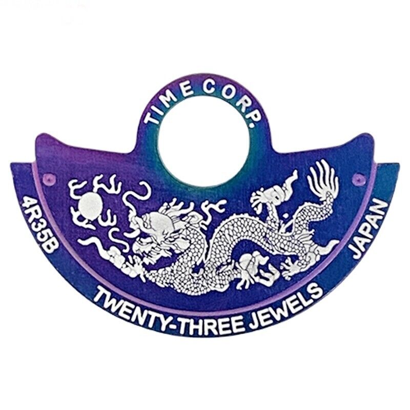 Dragon-themed white font China Zodiac chromatic rotor overlay for NH35 NH36 7S26 watch movements