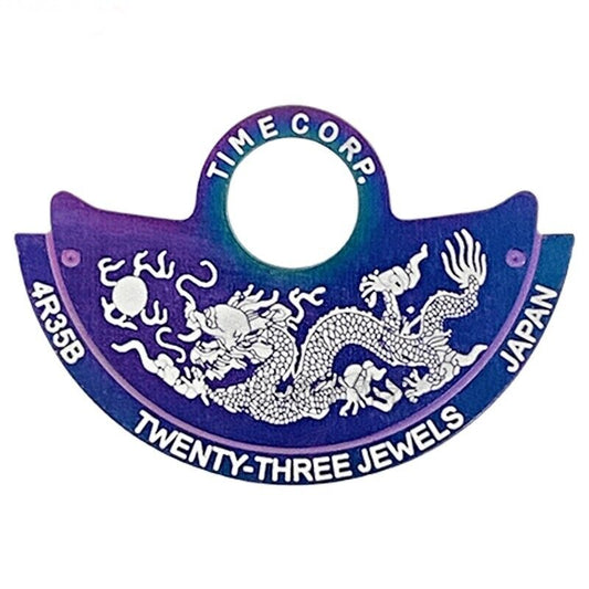 Dragon-themed white font China Zodiac chromatic rotor overlay for NH35 NH36 7S26 watch movements
