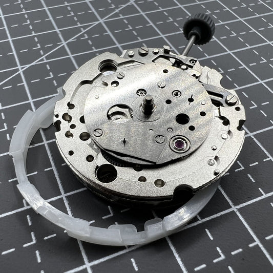Miyota 8245 silver automatic mechanical movement by Citizen, precision-engineered in Japan for watch accessories.
