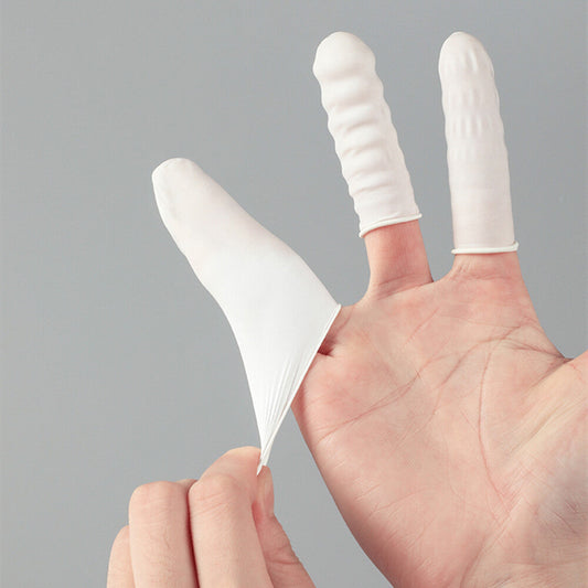 Natural rubber finger cots set for watch repair, durable protection for fingertips, brand quality.