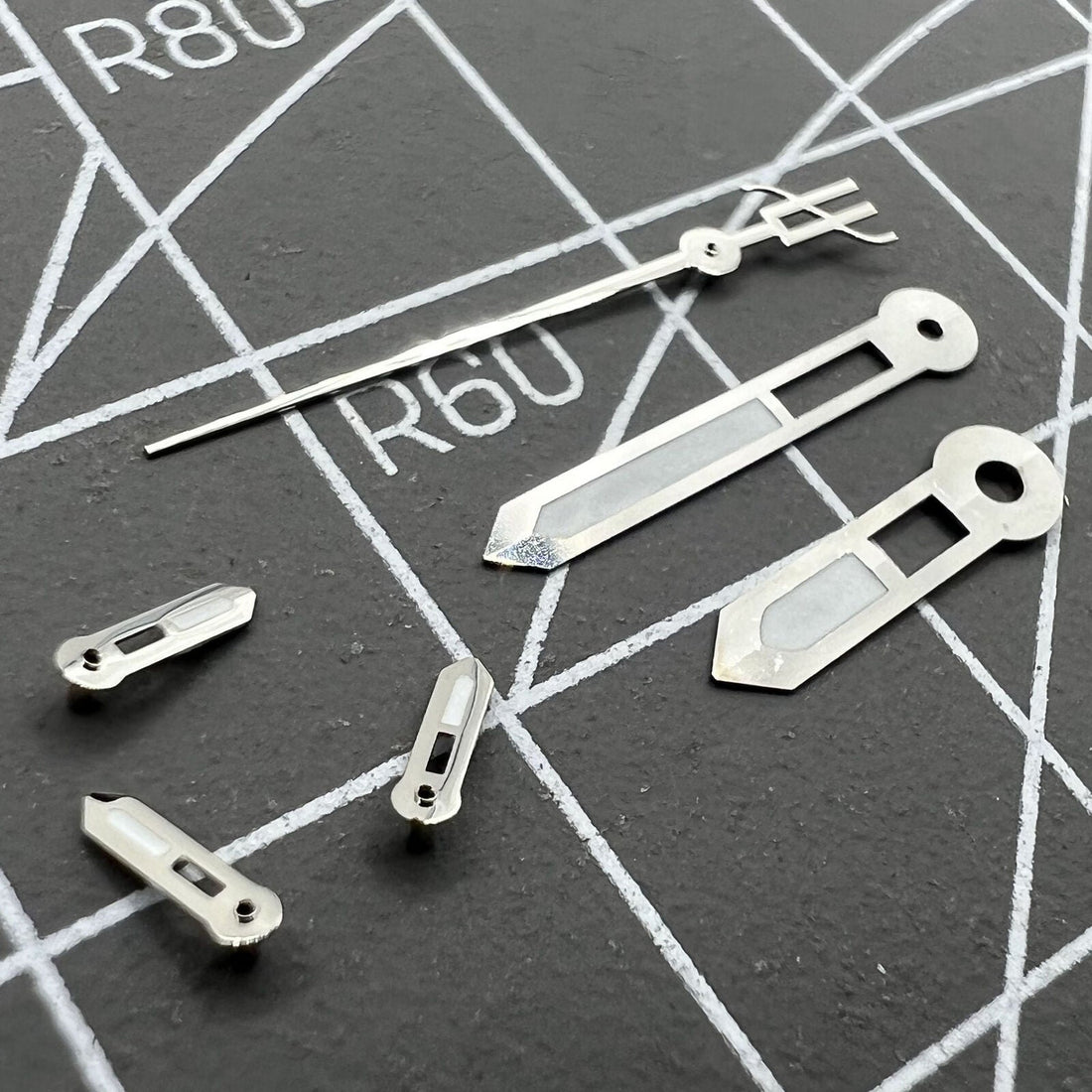 1. Silver Trim 15mm Green Lume Watch Hands for Miyota OS10 OS20 OS22 OS60 OS80 models  