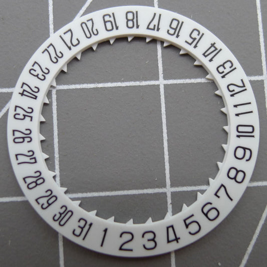 White date disk wheel showing date at 6 o'clock for Miyota 8215 8200 movement, generic brand.