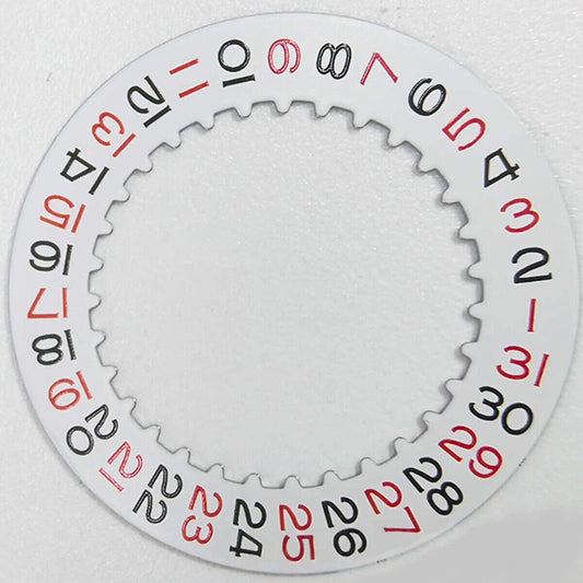 Red odd number date wheel for 3135 movement, enhancing watch accuracy with clear date display.