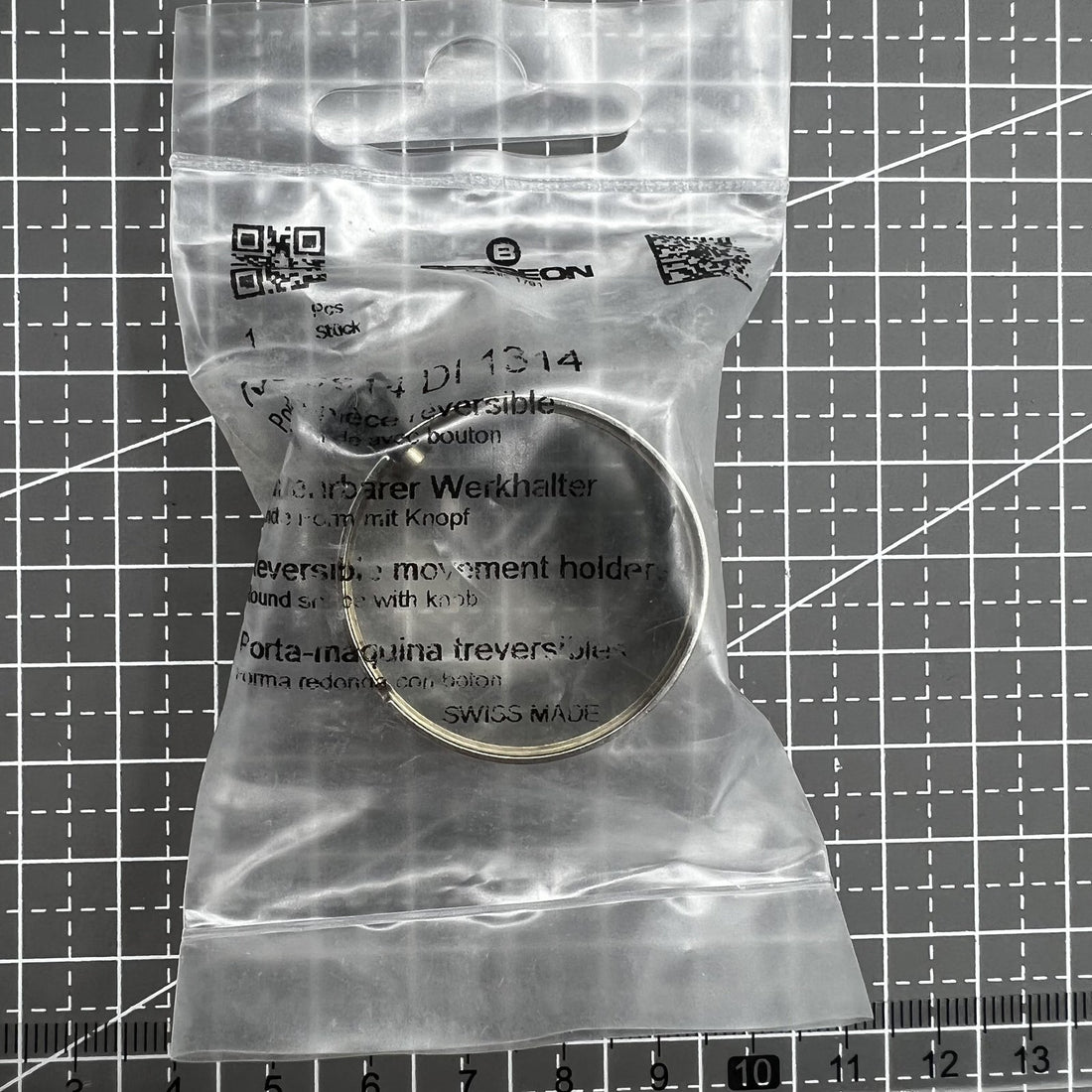 Bergeon Swiss reversible 5914 movement holder 13 1/4 ligne with button for watch repair