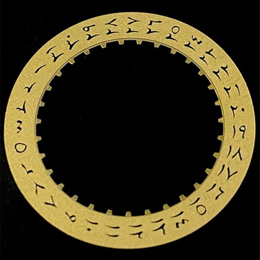 Golden Arabic date wheel for ETA2824 watch movement, enhancing Datejust date display at 3 o'clock.