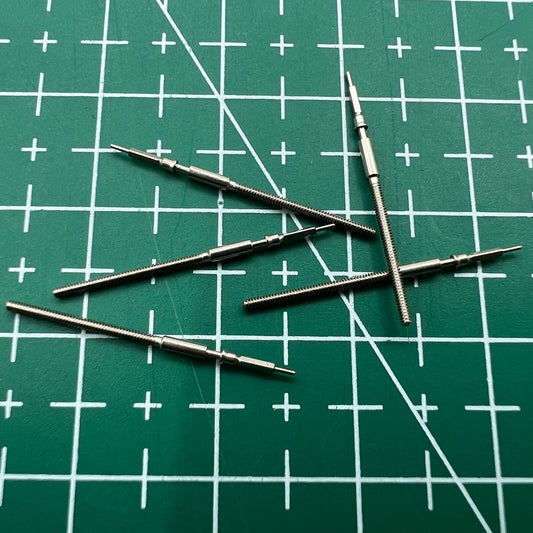 Wholesale lot of generic watch winding stems for Miyota 9015 movement, compatible and durable.