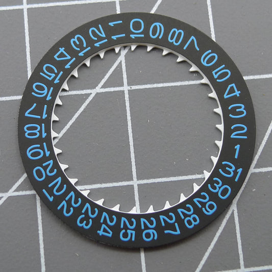 Blue font date disk wheel with black background for NH35 watch movement.