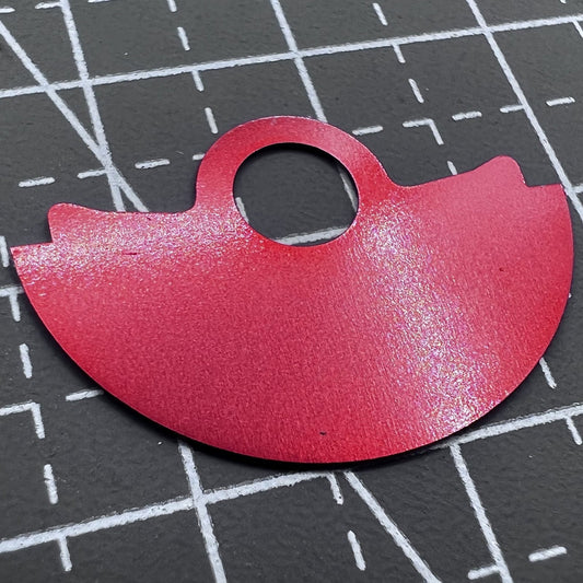 Red metal rotor overlay for NH35 NH36 watch movement, enhancing performance and style.