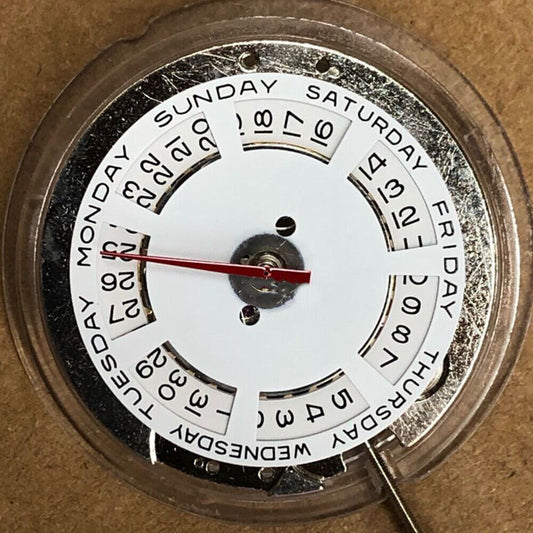 ST2147 automatic watch movement showing day at 12 o'clock, date at 3 ? China made precision mechanism.